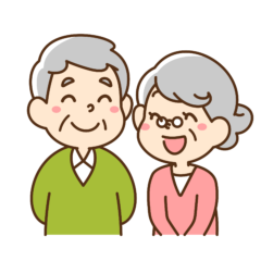笑顔の年配夫婦